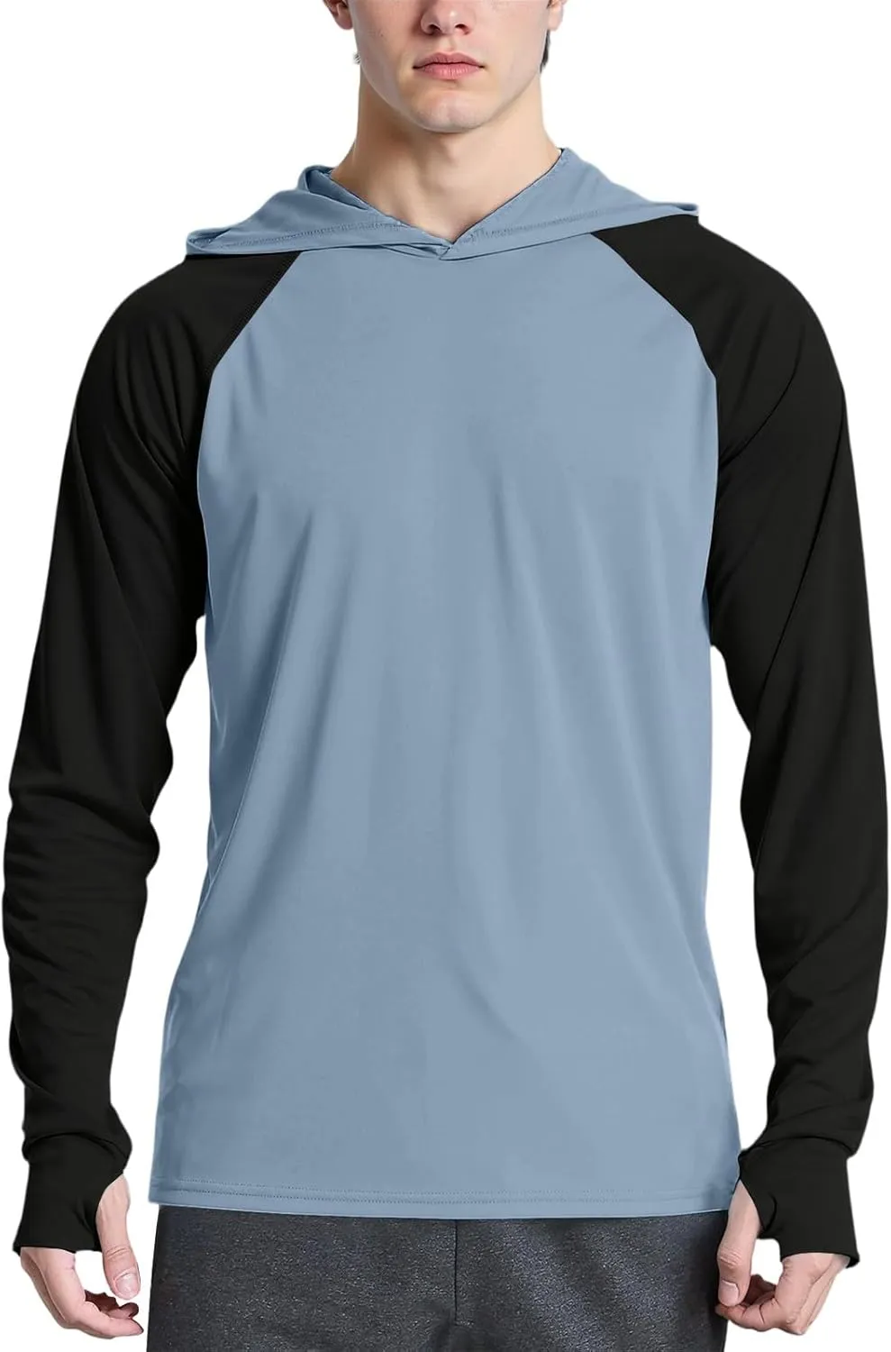 Mens Sun Protection Shirt Ice Silk Raglan Long Sleeve Lightweight Breathable Rash Guard SPF/UV Fishing Shirt