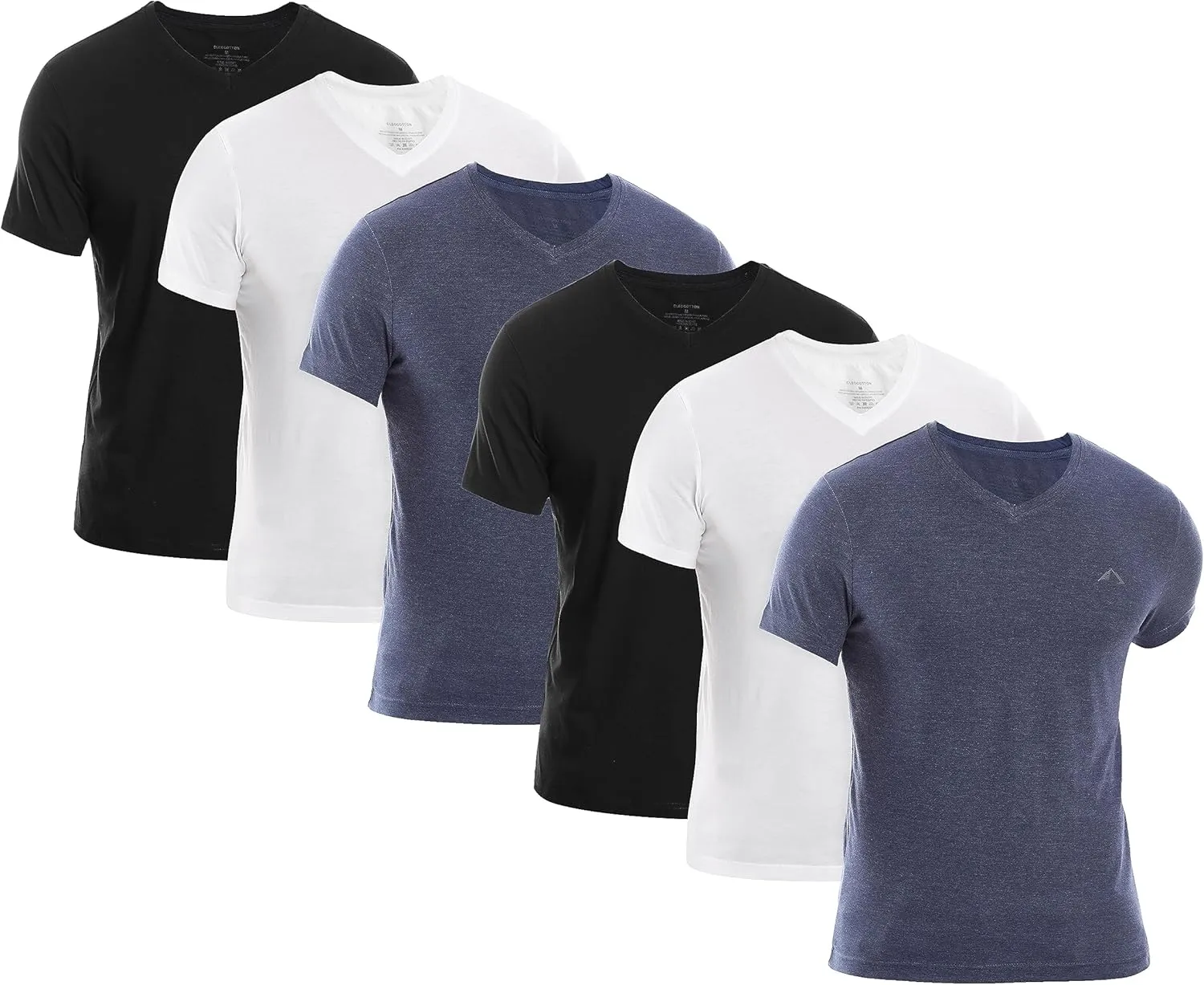 Mens V-Neck T-Shirt (Slim FIT) | 3/6 Pack, Vneck Tshirt | Cotton Rich, Ultra Soft, Breathable, Tag Free (Made in Egypt)