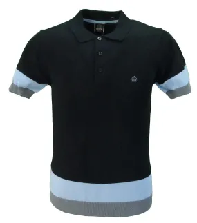 Merc Black Captain Retro Polo Shirt