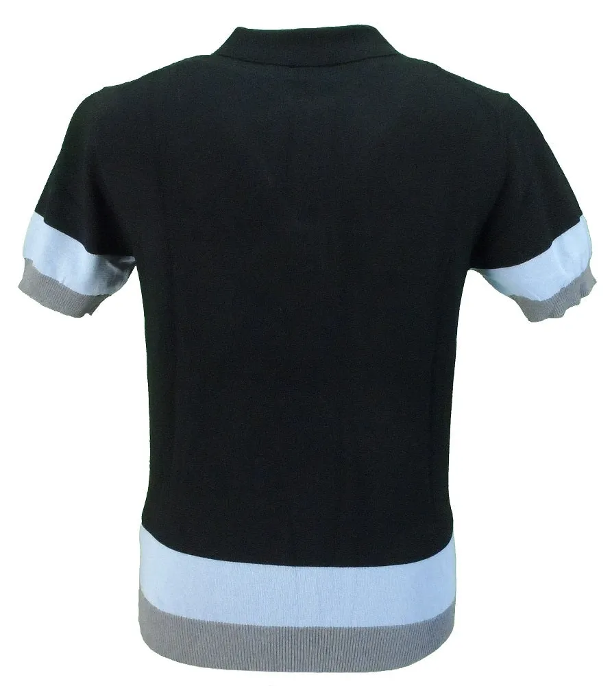 Merc Black Captain Retro Polo Shirt