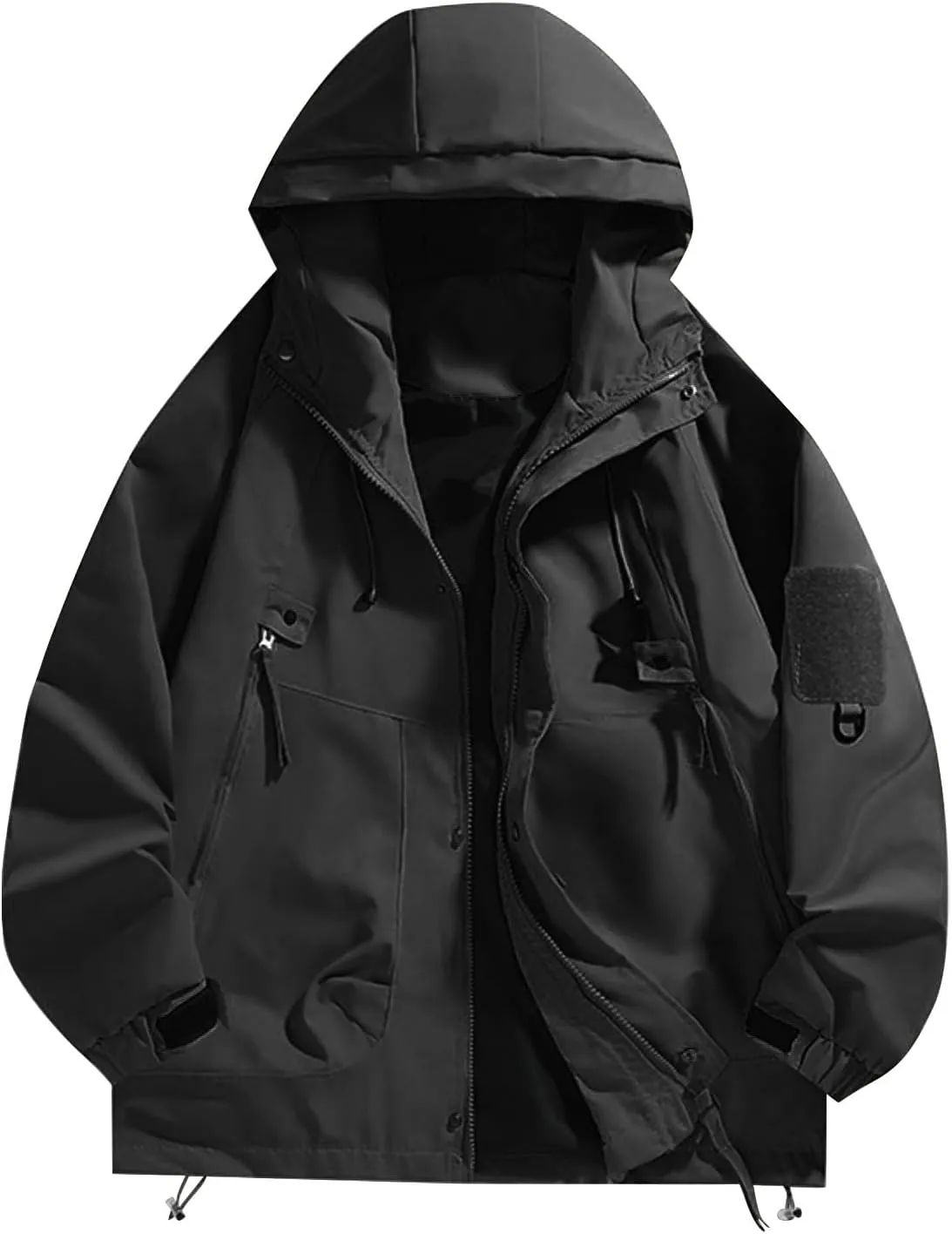 Military Tactical Jacket for Men Outdoor Hiking Soft Shell Lightweight Waterproof Rain Jackets Full Zip Hooded Coats