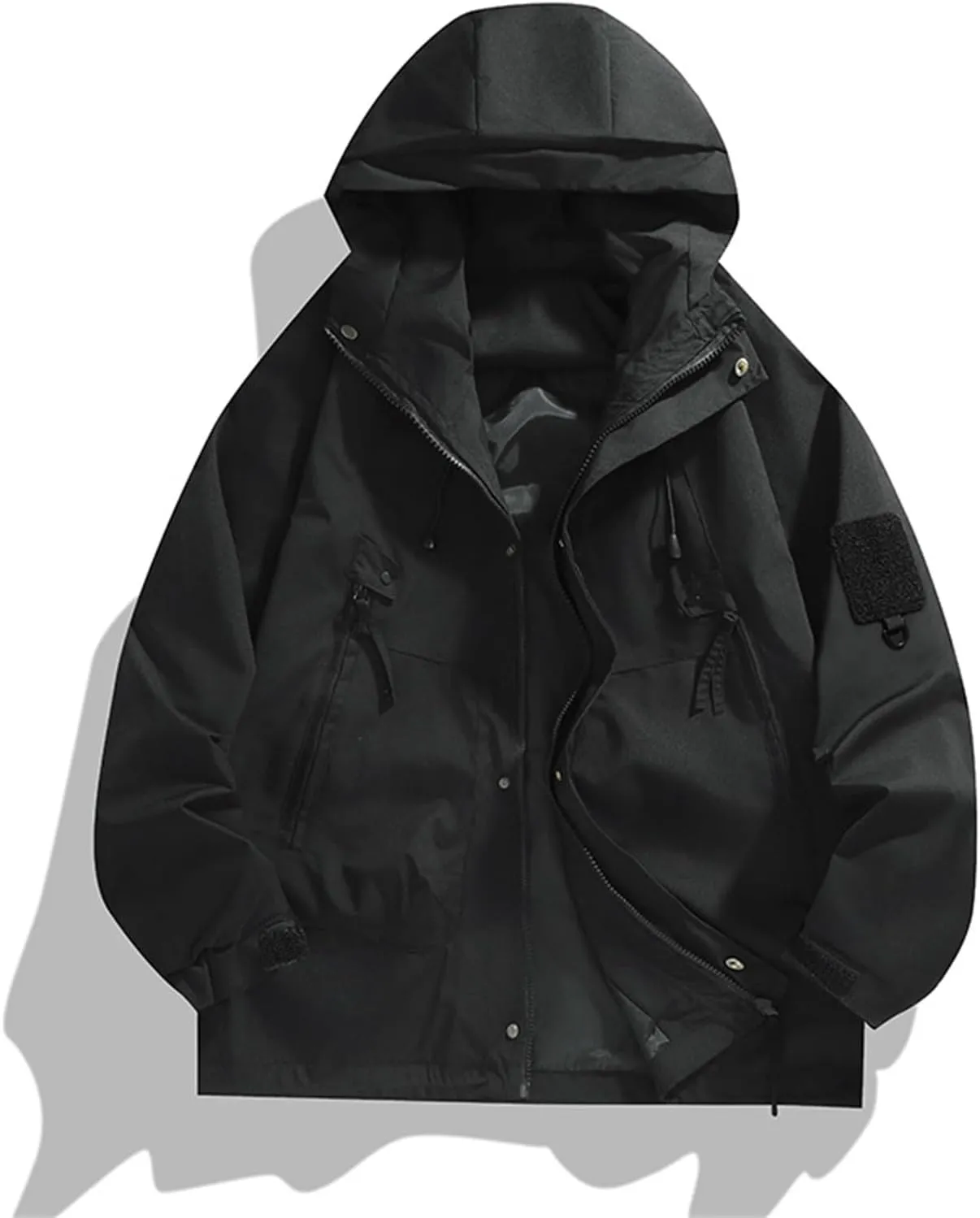 Military Tactical Jacket for Men Outdoor Hiking Soft Shell Lightweight Waterproof Rain Jackets Full Zip Hooded Coats