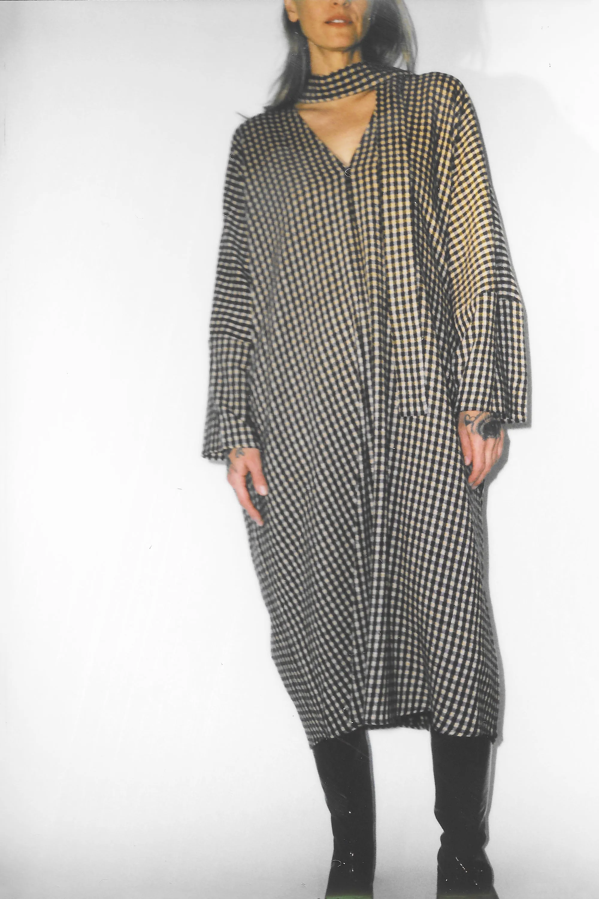 Nia Dress in Purple-Yellow Viaccia Wool