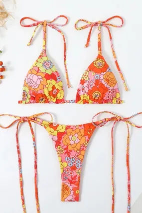 Orange Floral Bikini