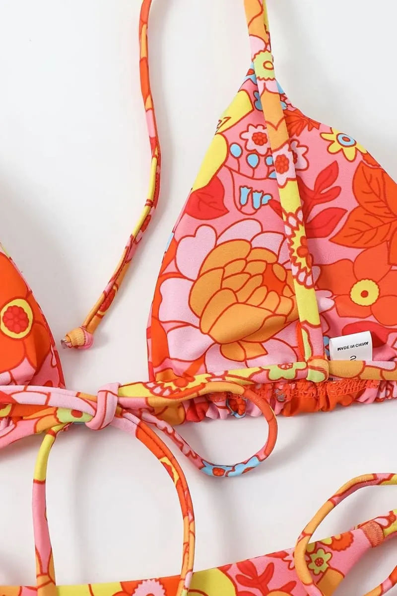 Orange Floral Bikini