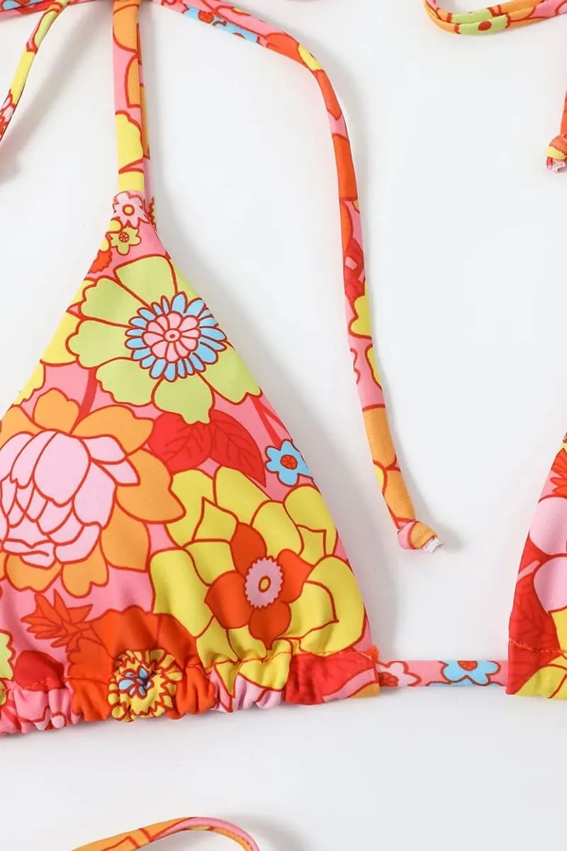 Orange Floral Bikini