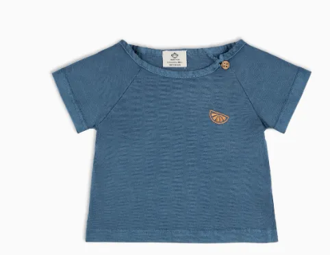 Orangefarbenes Jeans-T-Shirt