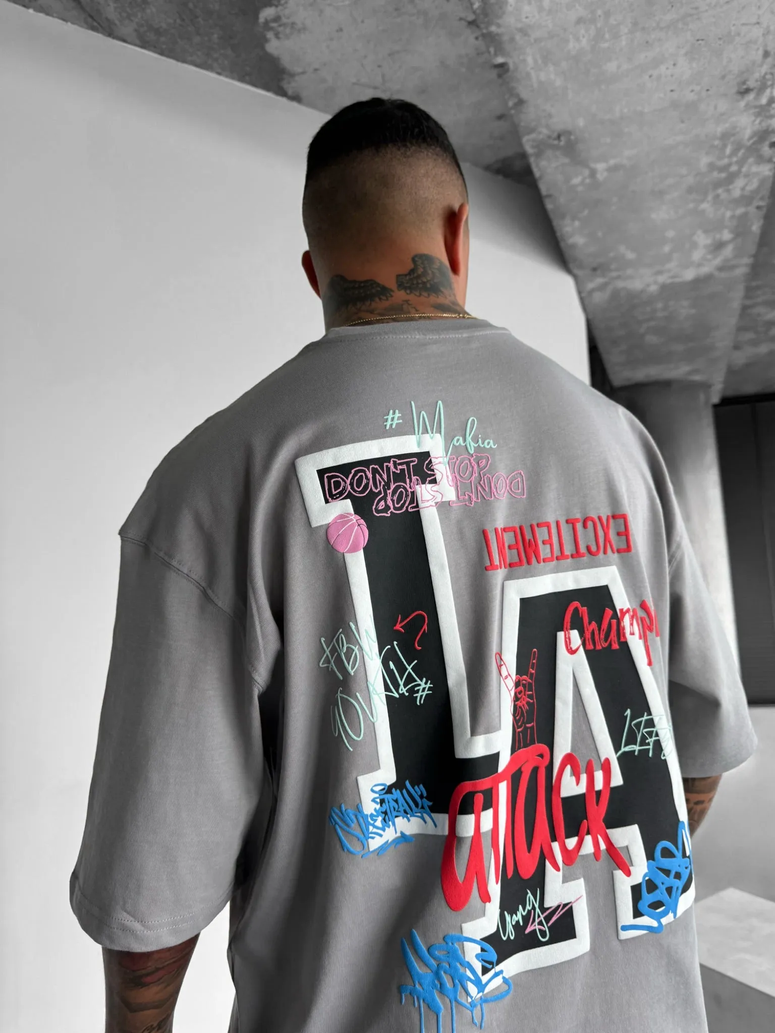 Oversize L.A T-shirt - Grey