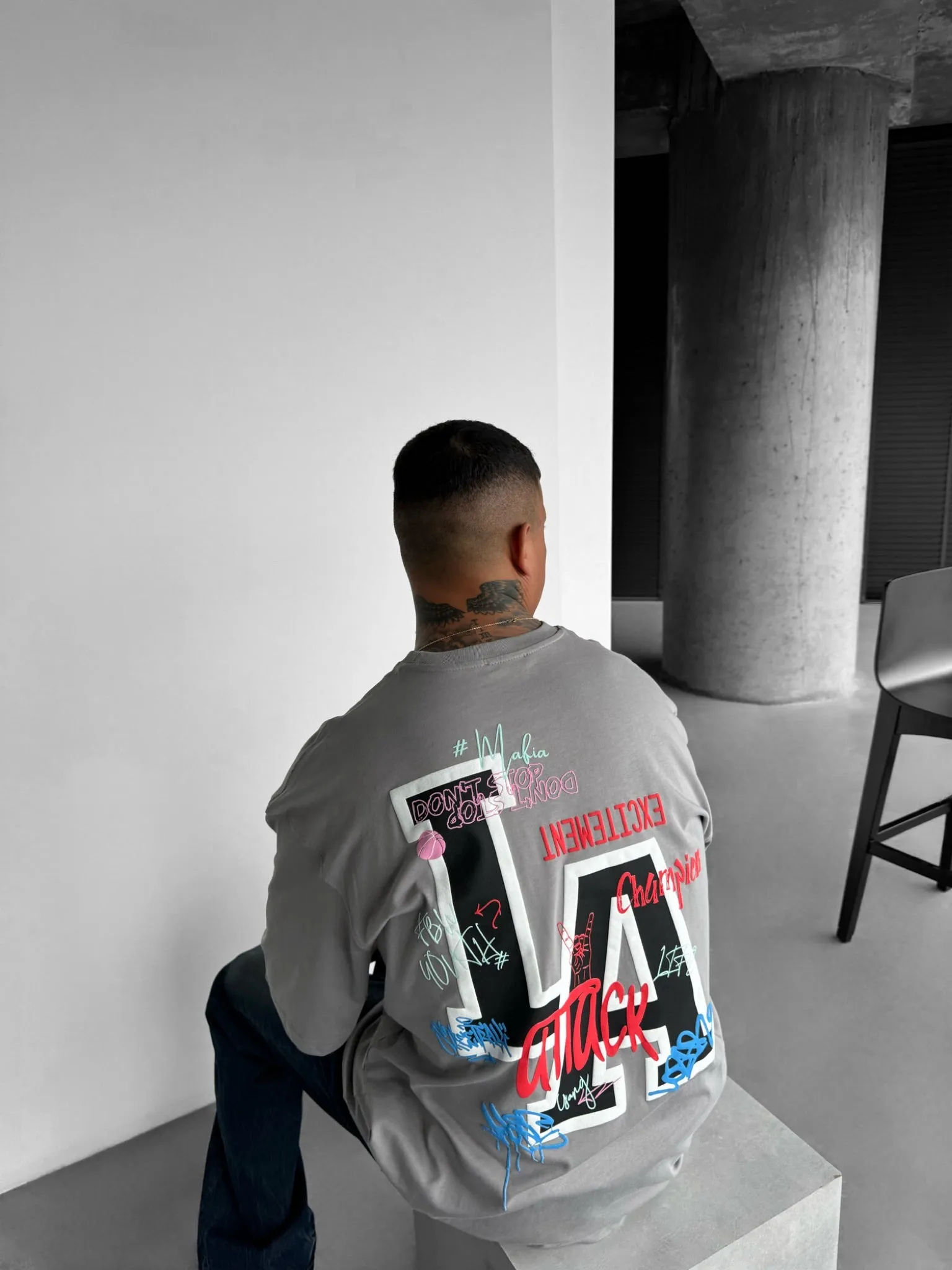 Oversize L.A T-shirt - Grey