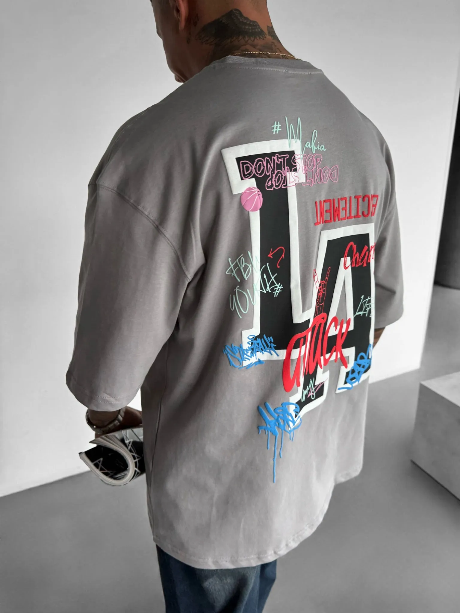 Oversize L.A T-shirt - Grey