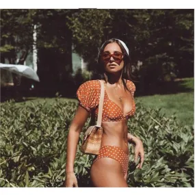 Penelope Off The Shoulder Vintage Style Bikini Set