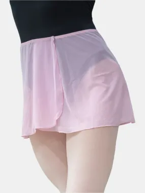 Pink Mesh Wrap Short Dance Skirt MP301