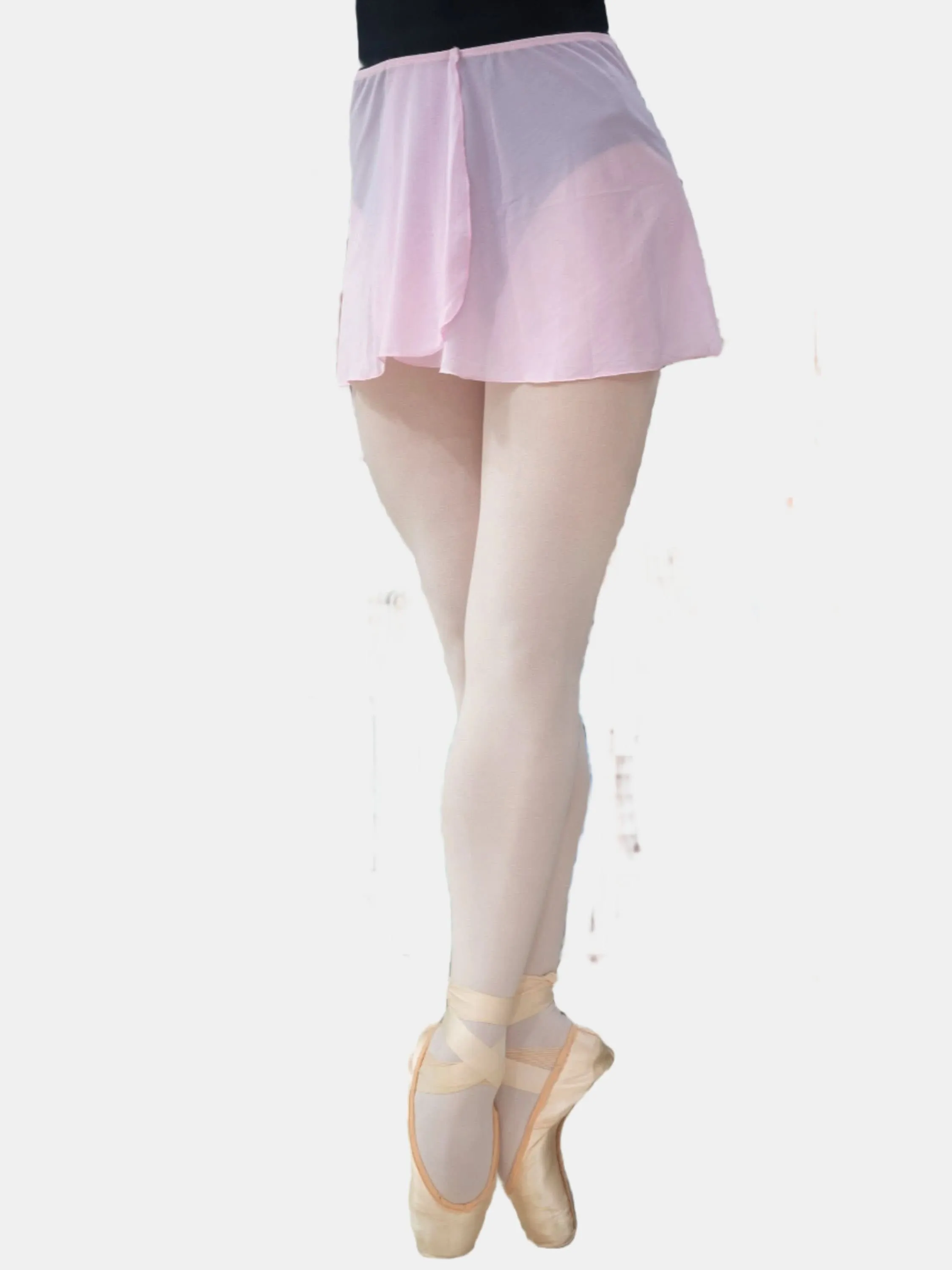 Pink Mesh Wrap Short Dance Skirt MP301