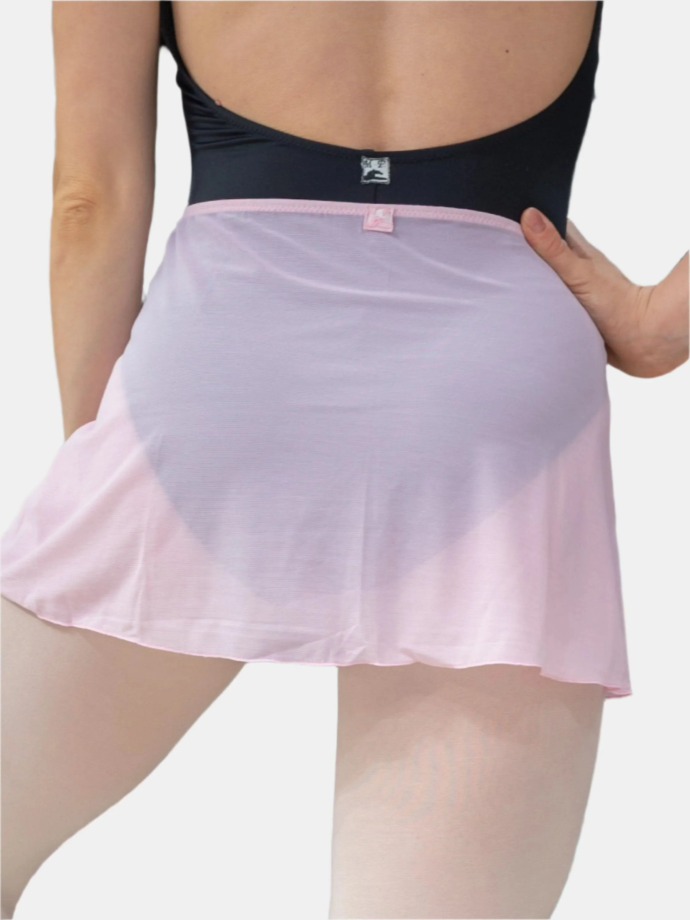 Pink Mesh Wrap Short Dance Skirt MP301
