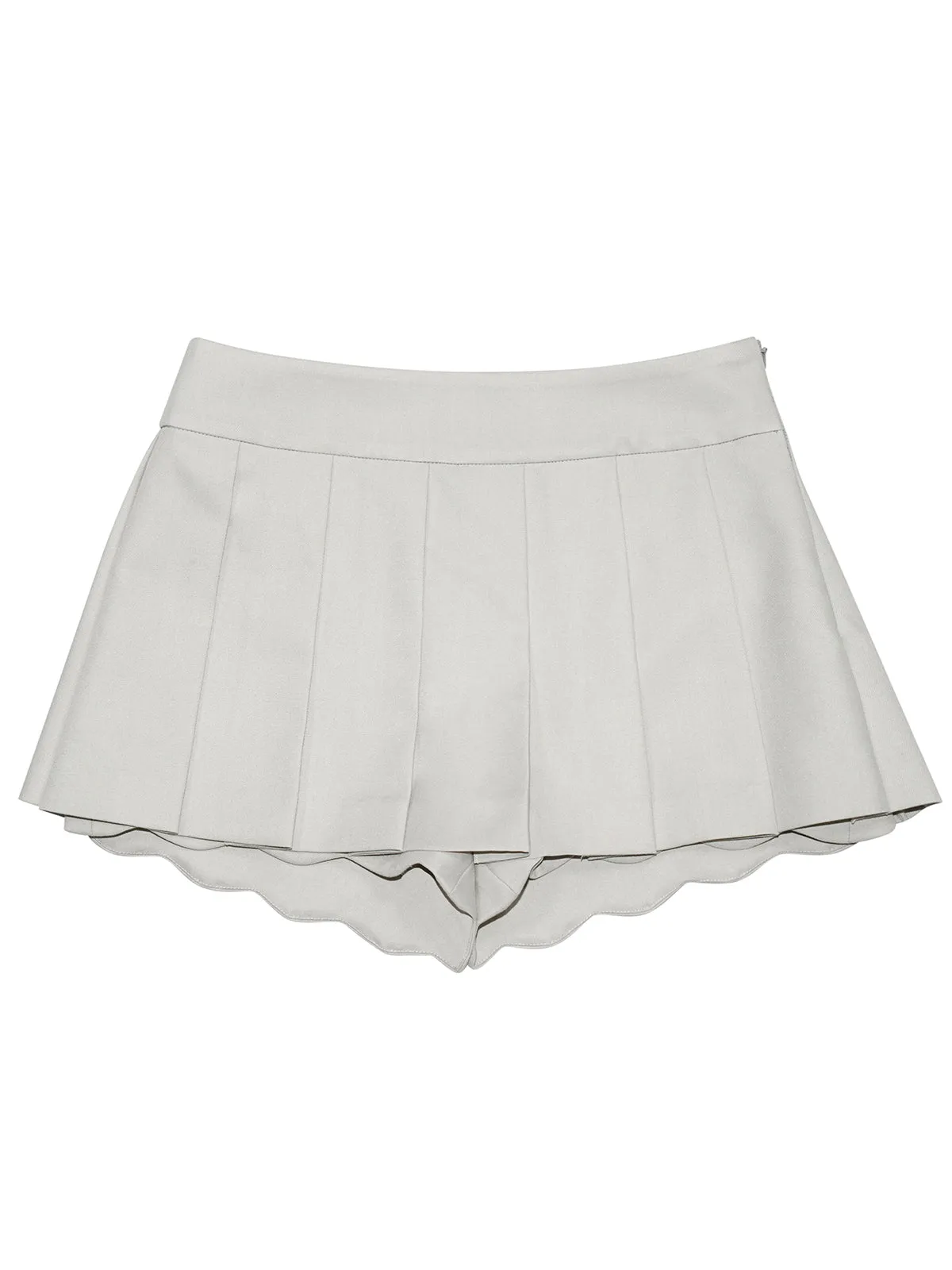 Pleats Scallop Simple Culottes