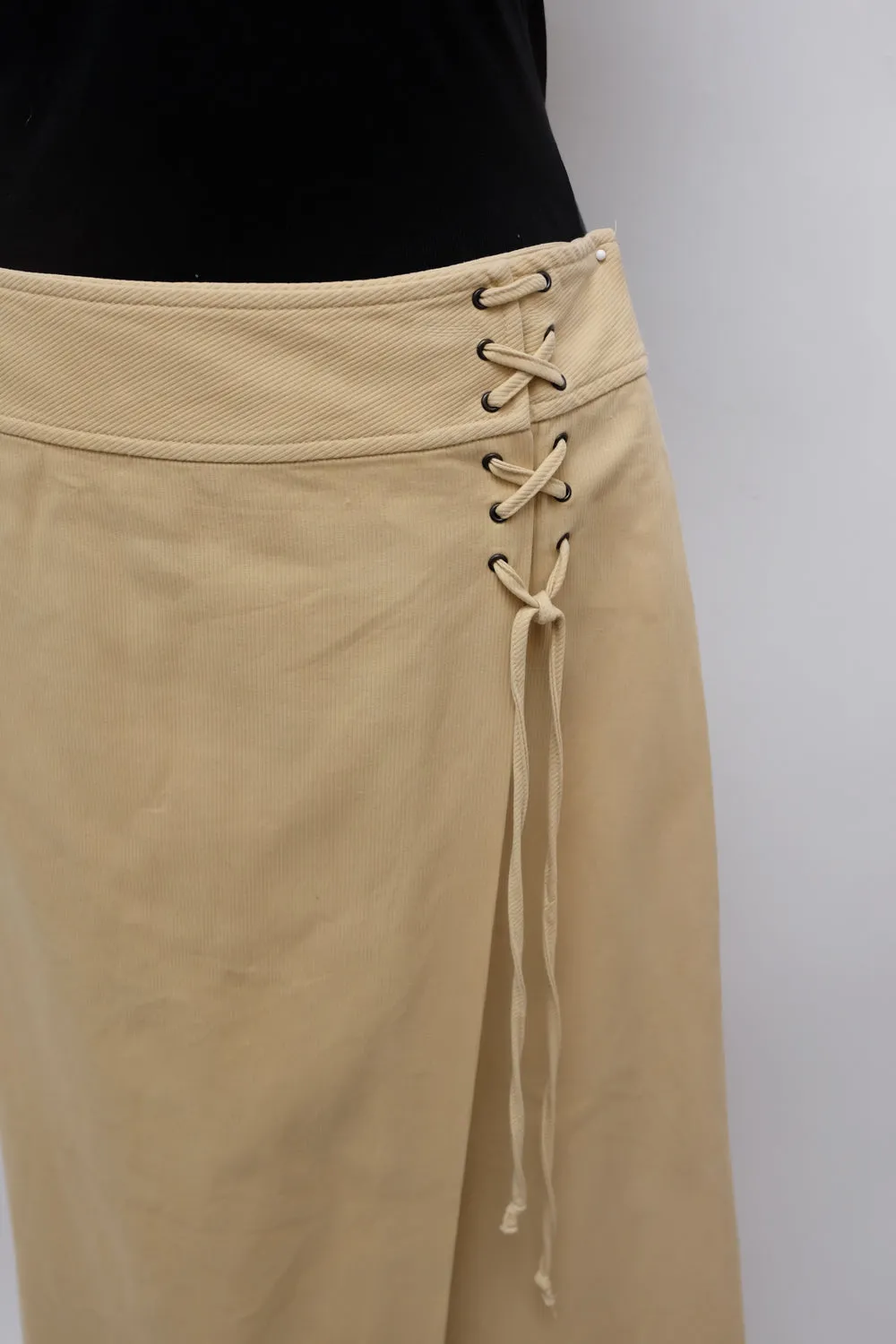 RENÉ LEZARD WRAP COTTON LOW WAIST SKIRT