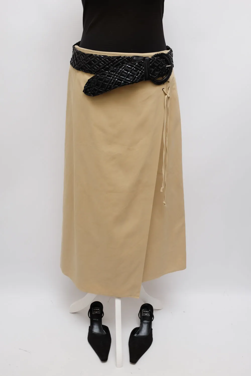 RENÉ LEZARD WRAP COTTON LOW WAIST SKIRT