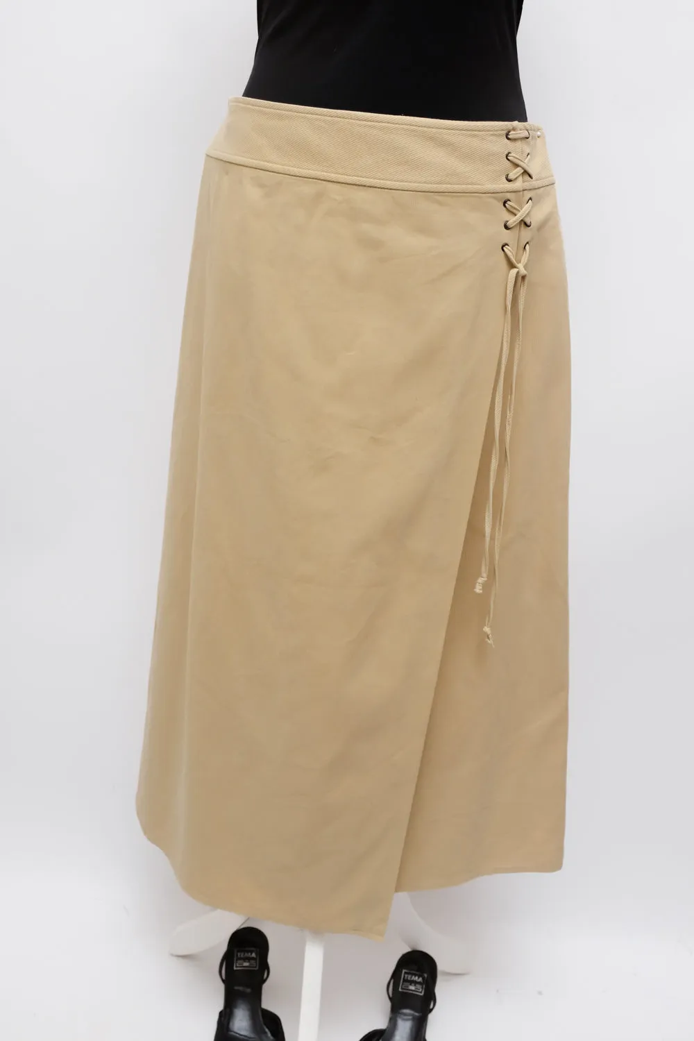 RENÉ LEZARD WRAP COTTON LOW WAIST SKIRT
