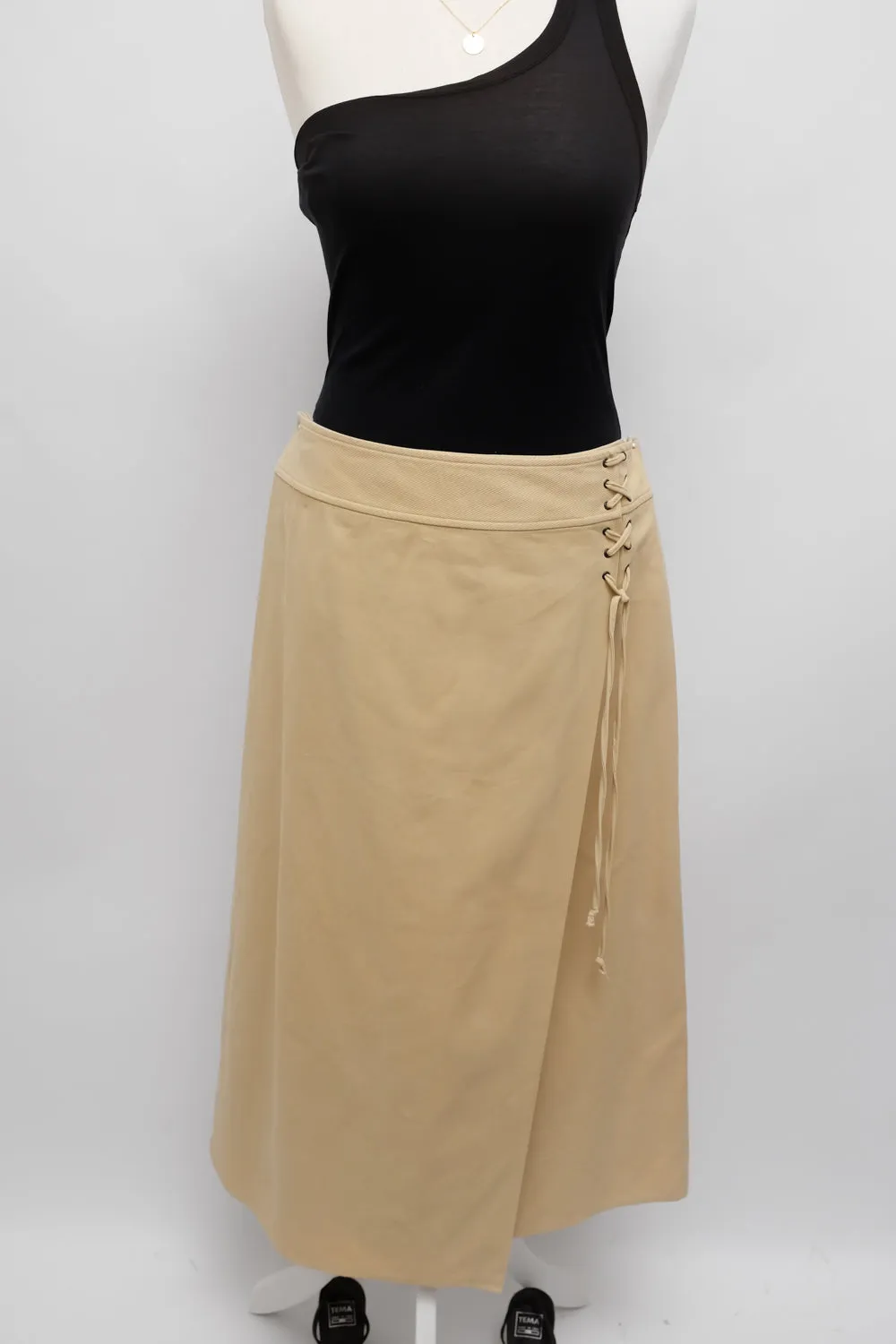 RENÉ LEZARD WRAP COTTON LOW WAIST SKIRT
