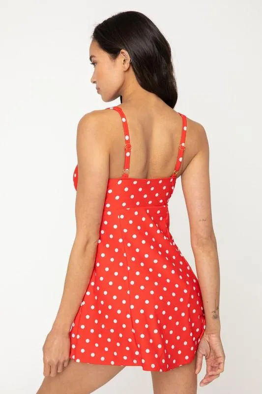 Rouched Front Flowy Skirted Swimsuit