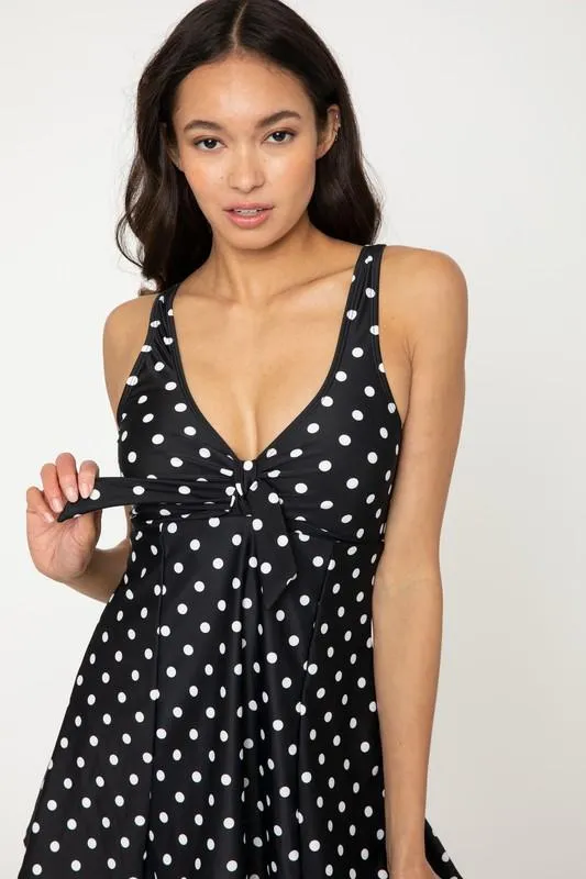 Rouched Front Flowy Skirted Swimsuit