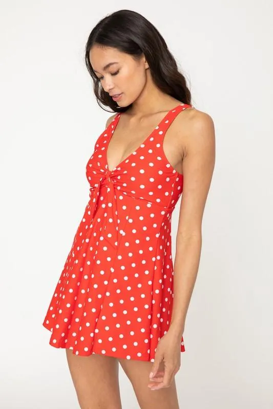 Rouched Front Flowy Skirted Swimsuit