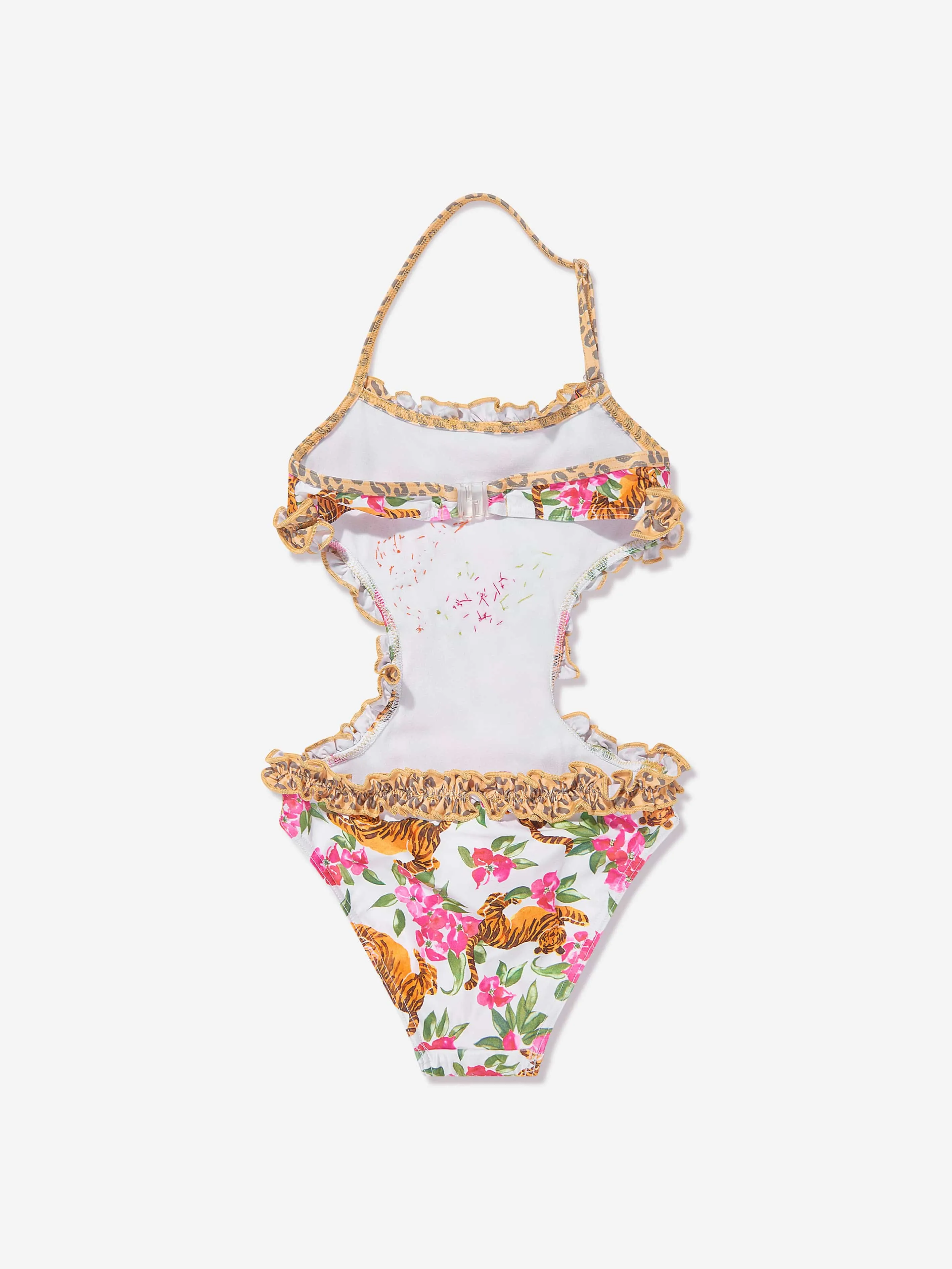 Selini Action Girls Floral Tiger Swimsuit in Multicolour