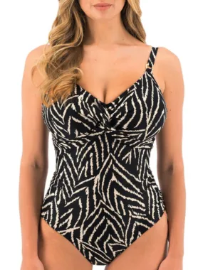 Silhouette Island Twist Front Swimsuit - Monochrome