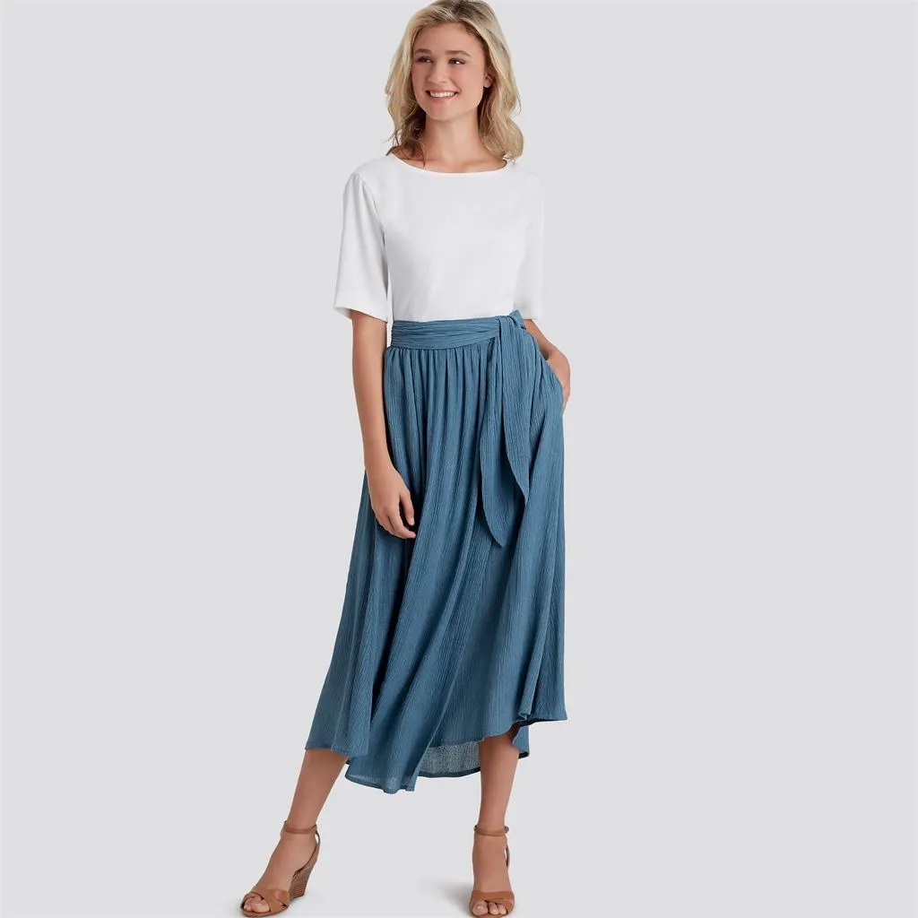 Simplicity Sewing Pattern S9109 Misses' Wrap Skirts In Various Lengths With Tie Options