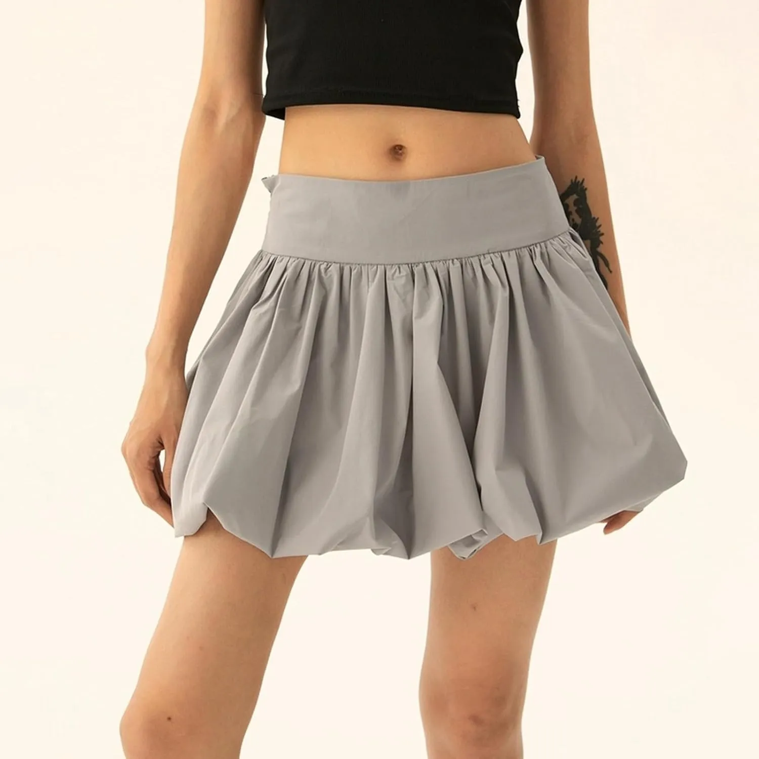 Summer Skirts for Women 2025 Vacation Loose Casual Low Rise A-Line Ruffles Trendy Pleated Puff Mini Skirts Streetwear
