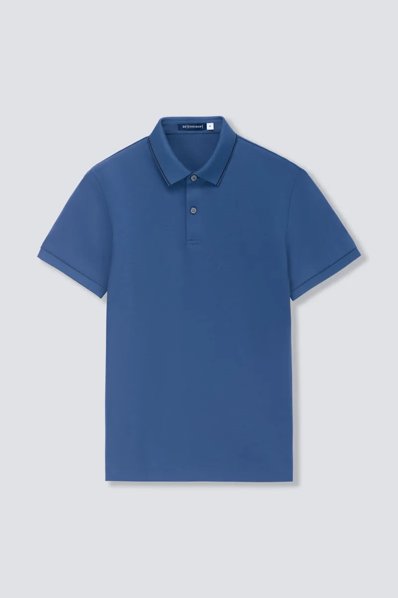 Super Soft Pique Tipped Polo | Blue NYE075