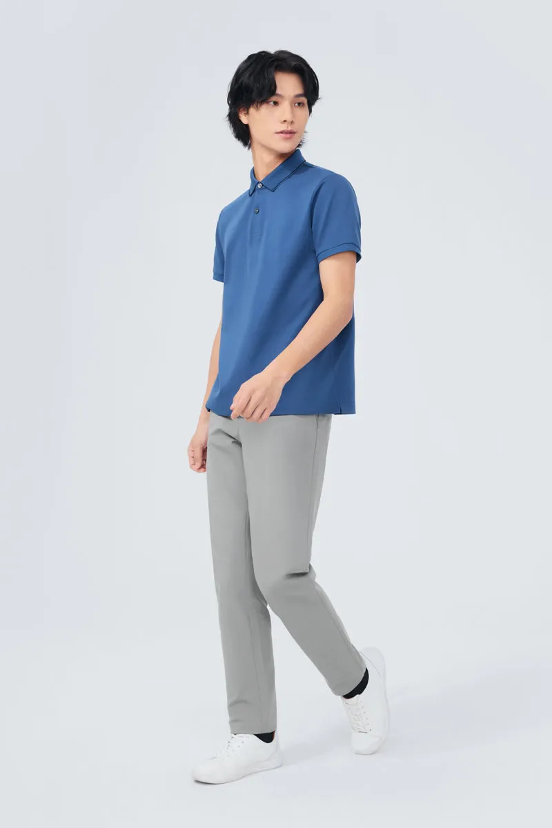 Super Soft Pique Tipped Polo | Blue NYE075