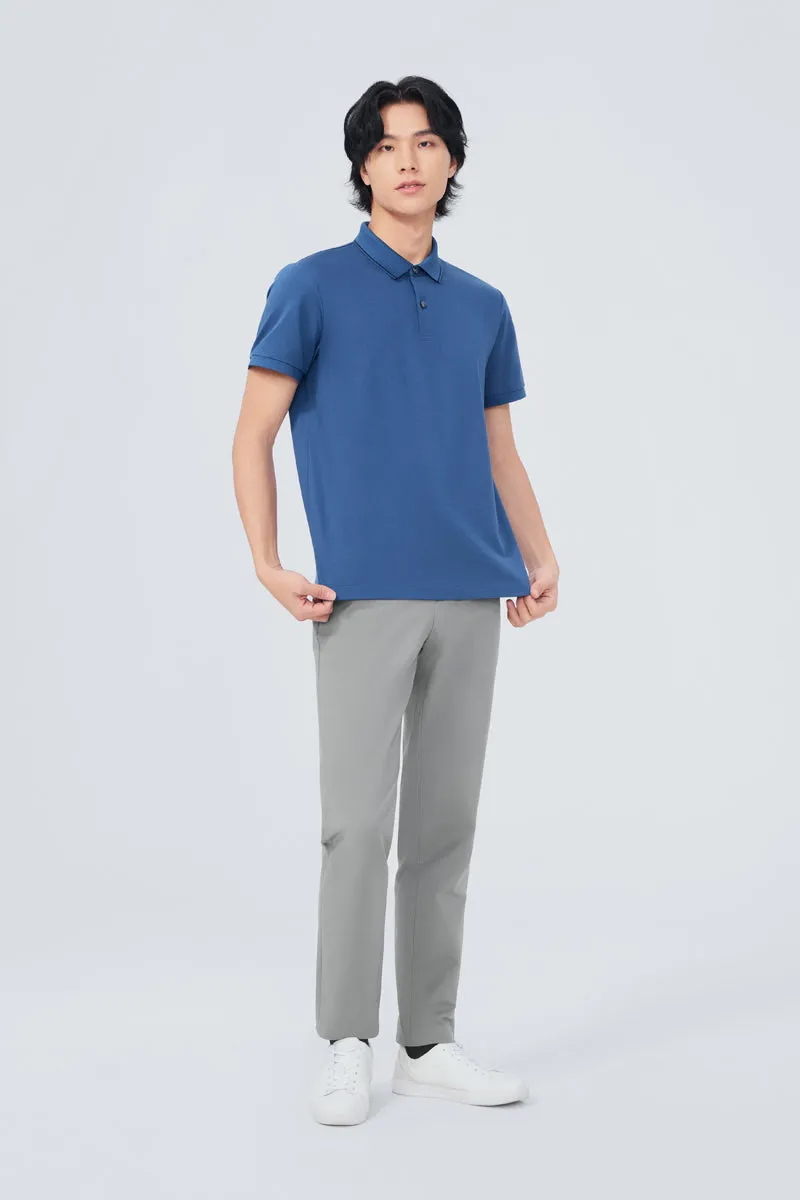 Super Soft Pique Tipped Polo | Blue NYE075