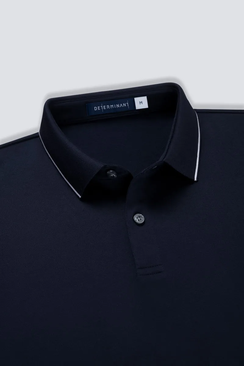 Super Soft Pique Tipped Polo | Navy NNY096