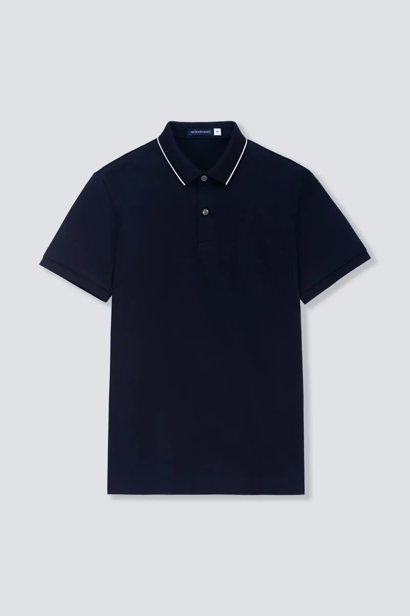 Super Soft Pique Tipped Polo | Navy NNY096