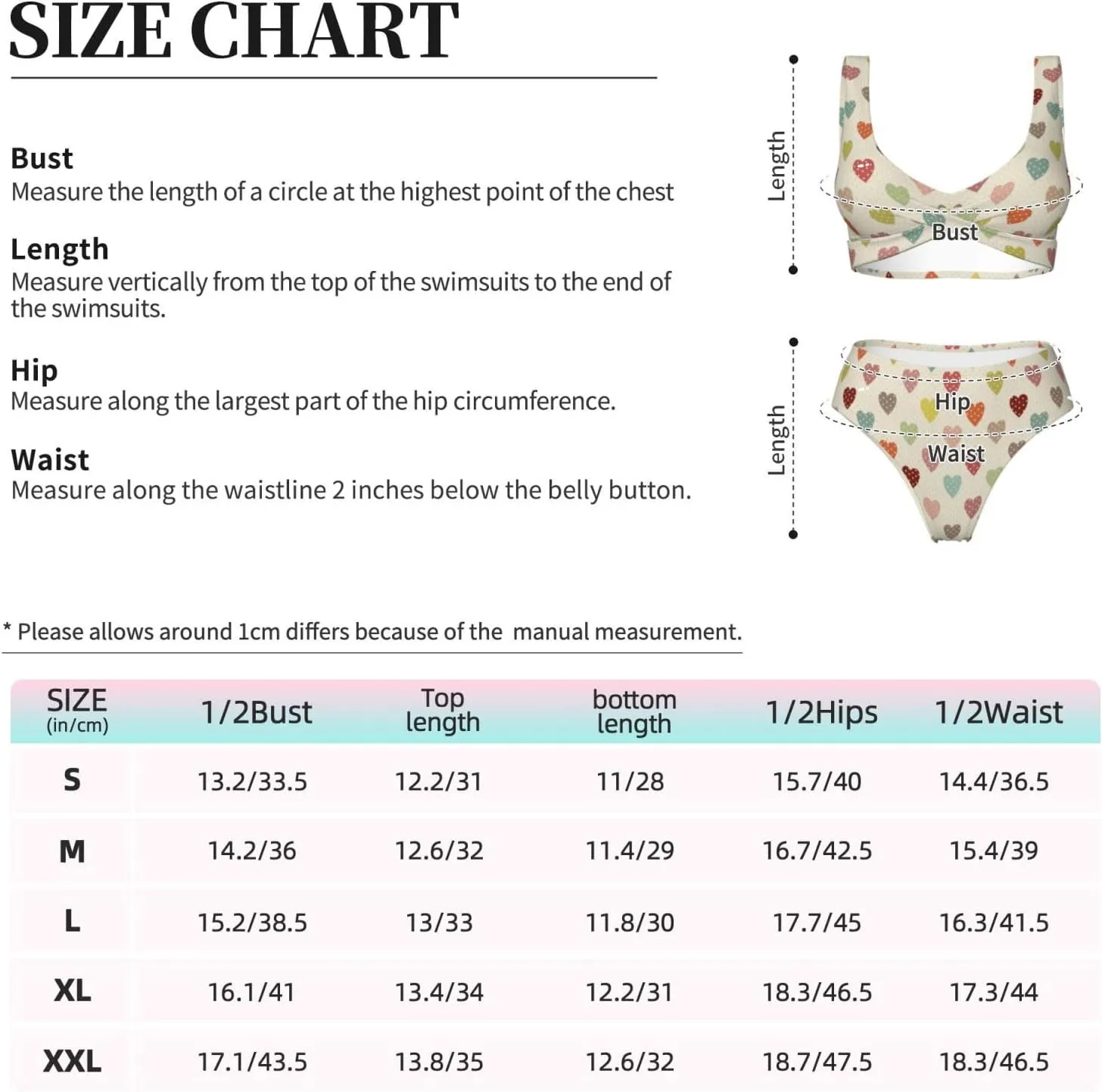 Swim Suits for Women 2024 Bikini - Heart Polka Dot Soft Stretchy High Waisted Bikini Sets for Women
