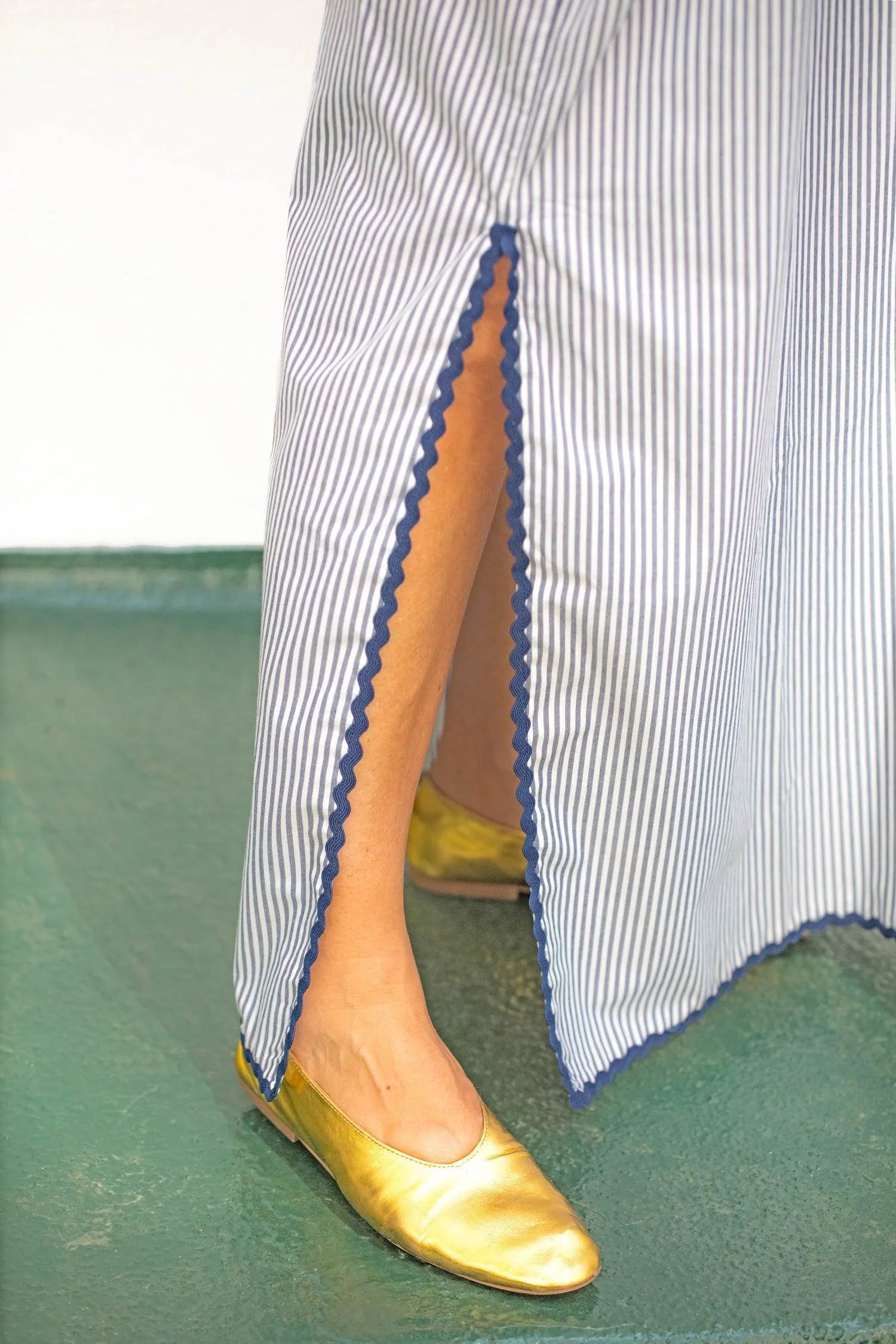Tangier long Caftan - blue stripes