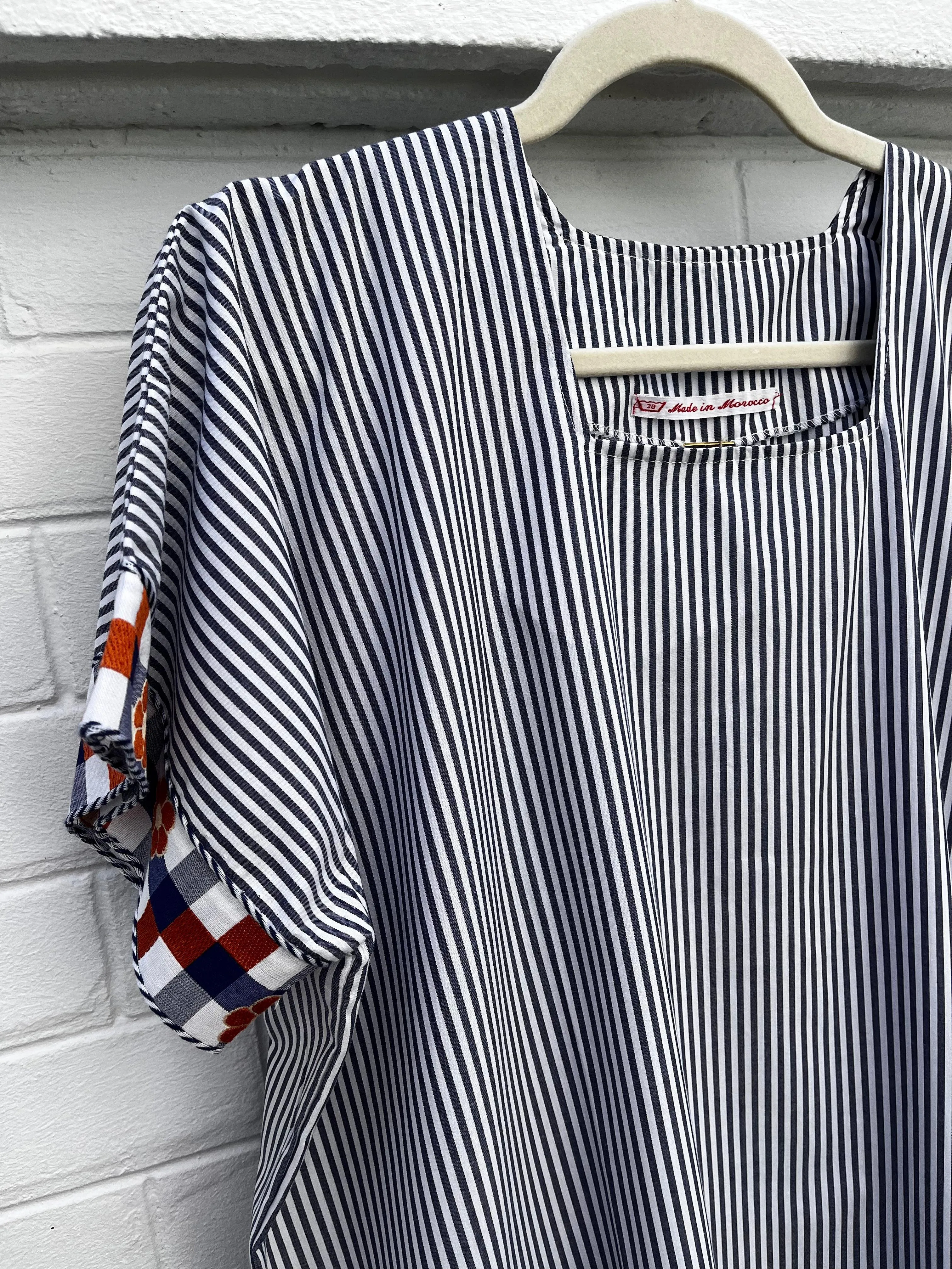Tangier long Caftan - blue stripes