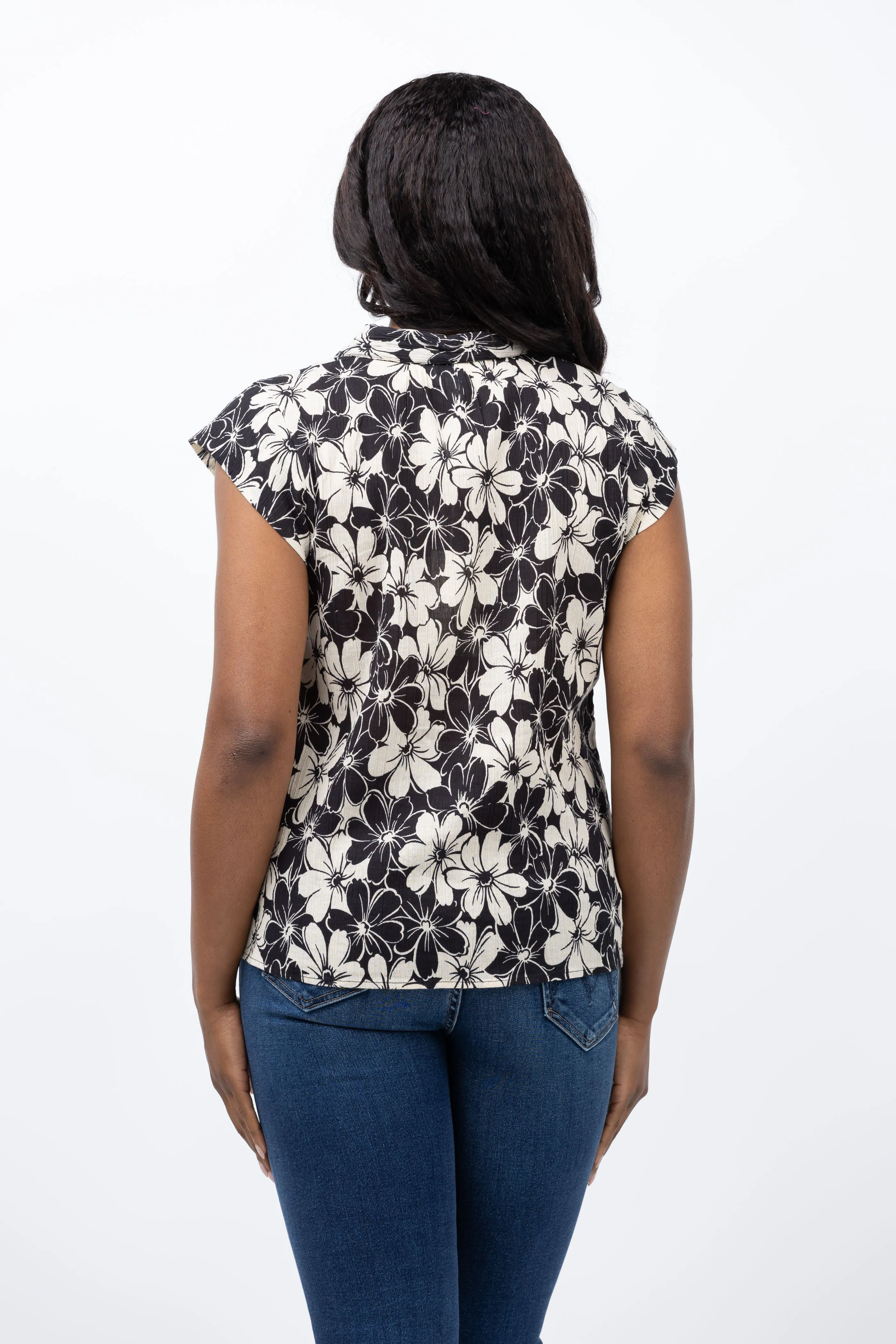 The Great. The Wren Top in Black and Cream