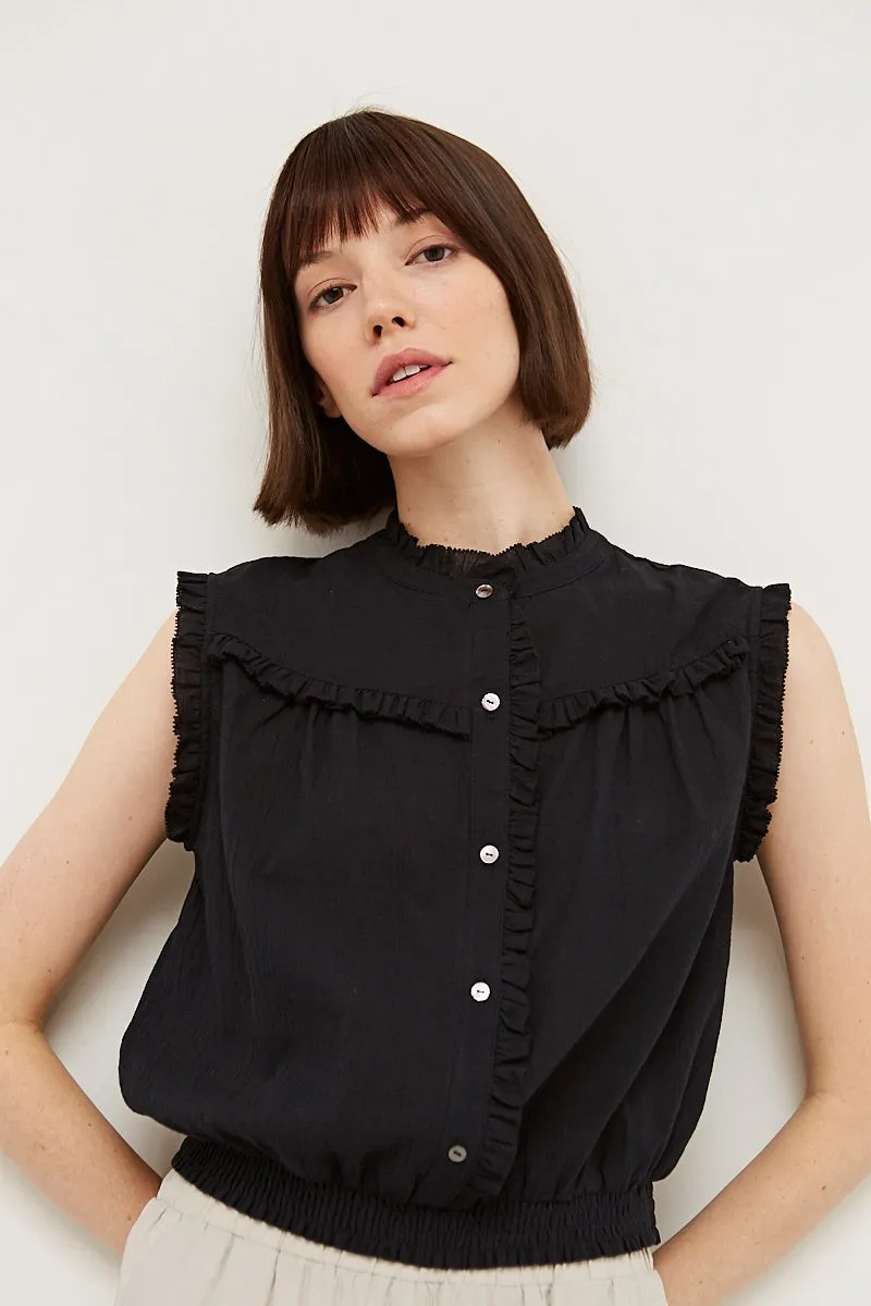 The Yumi Ruffled Yoke Blouse