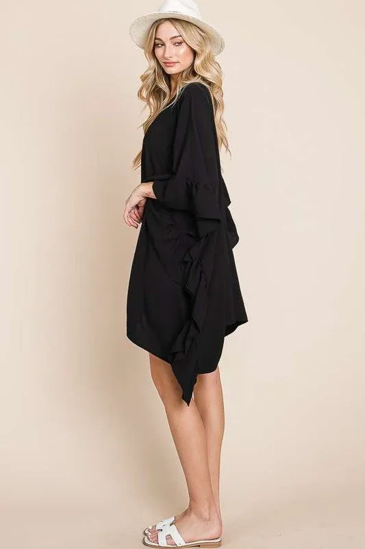 Versatile Kimono Fashion Top with Ruffled Sleeves