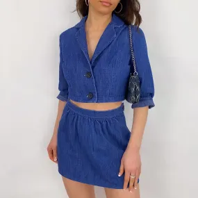 Vintage Chambray Suit Set - Small