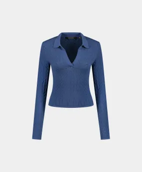 Vintage Indigo Ada Knit Longsleeve Polo