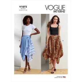 Vogue Pattern V1872 Misses' Skirts