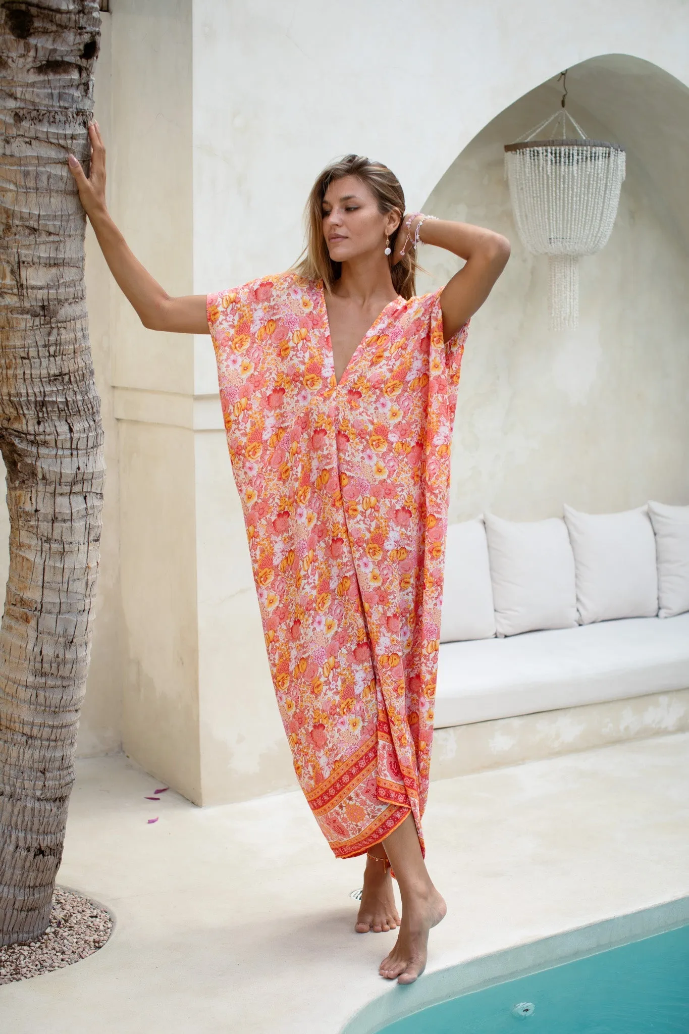 Wild Flower Long Caftan Plus