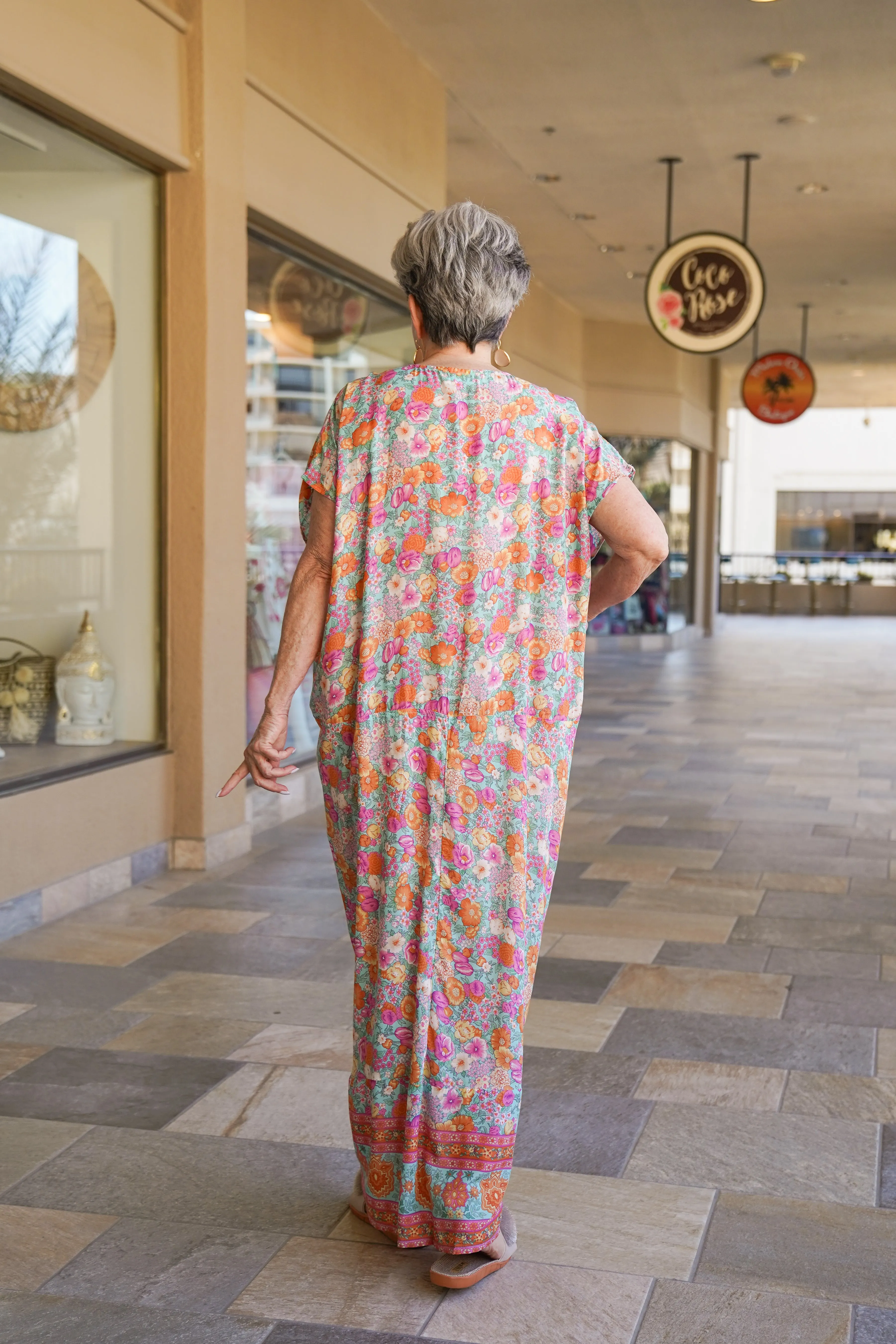 Wild Flower Long Caftan Plus