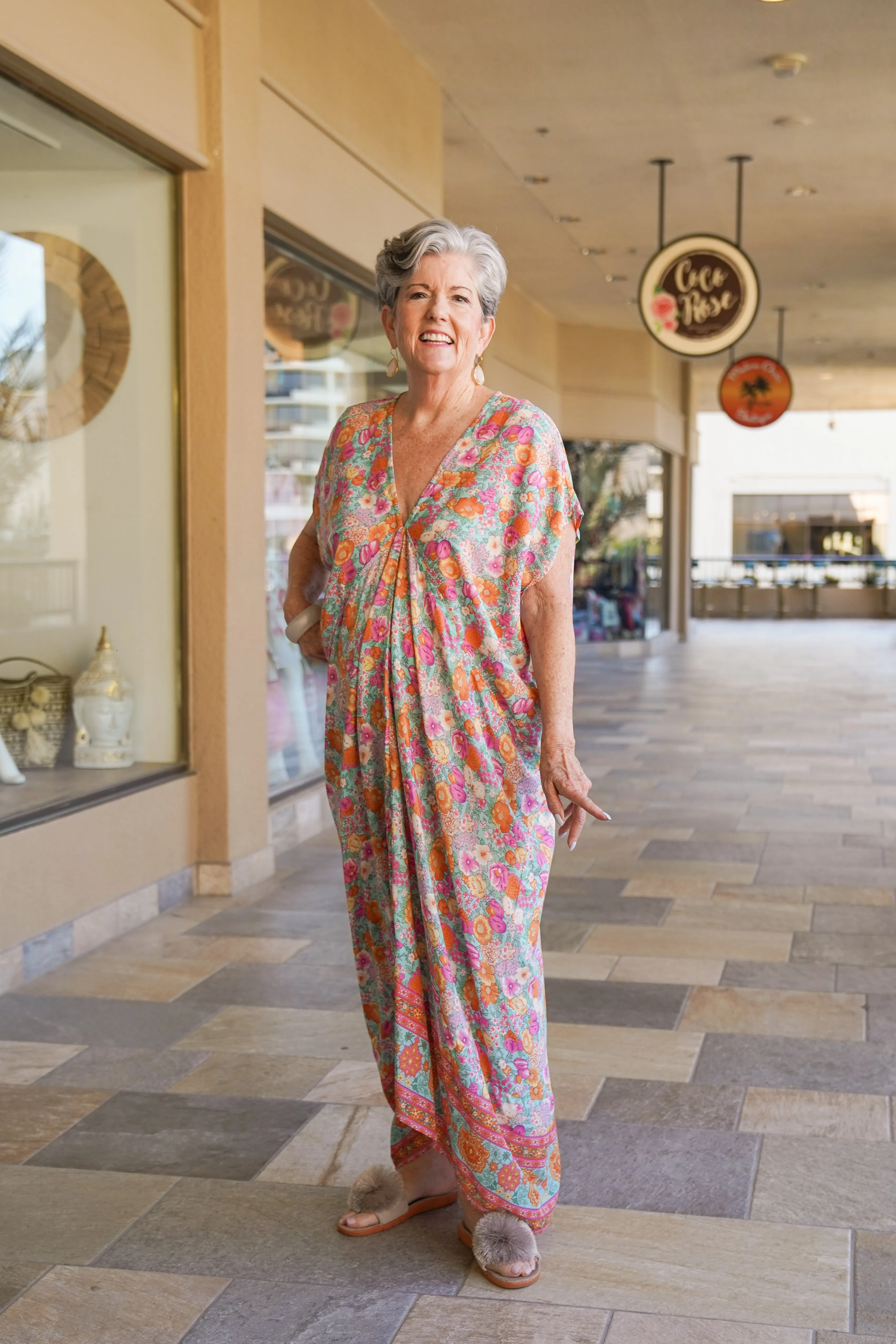 Wild Flower Long Caftan Plus