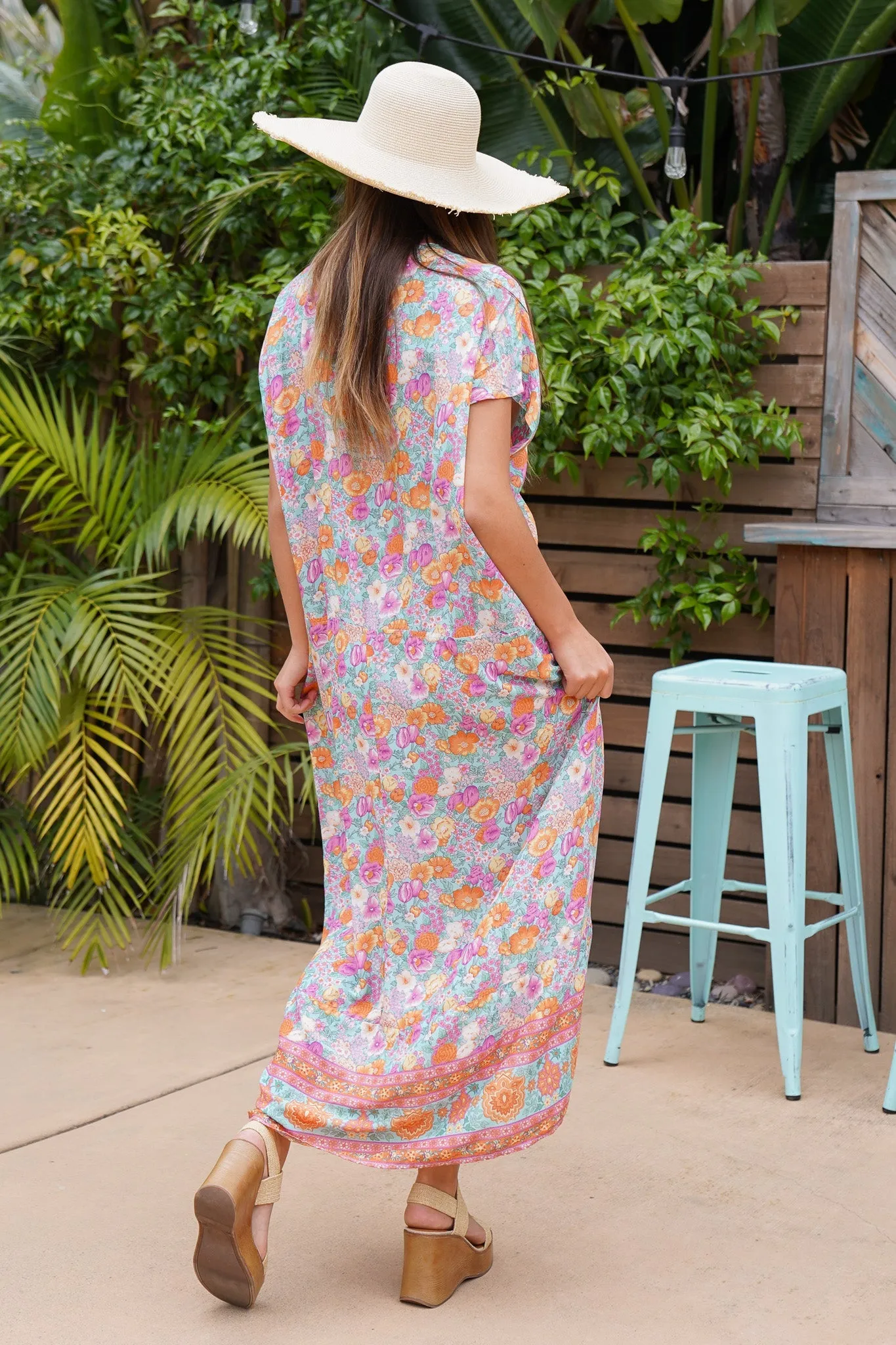 Wild Flower Long Caftan Plus