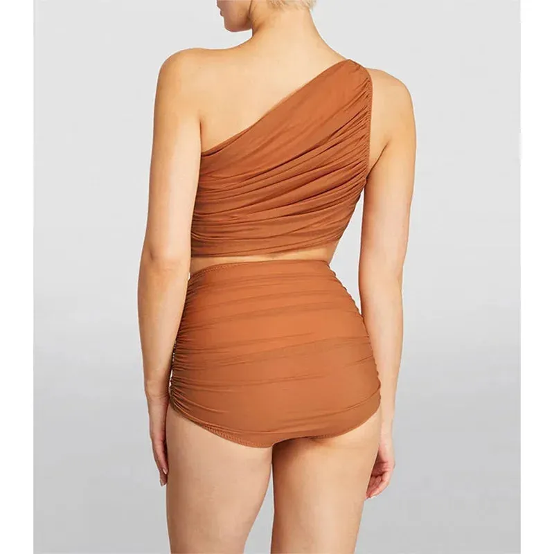 Women Swimsuit Natural Stones Bathing Suit Set One Piece Skirt Luxury Swimwear