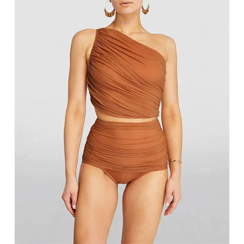 Women Swimsuit Natural Stones Bathing Suit Set One Piece Skirt Luxury Swimwear